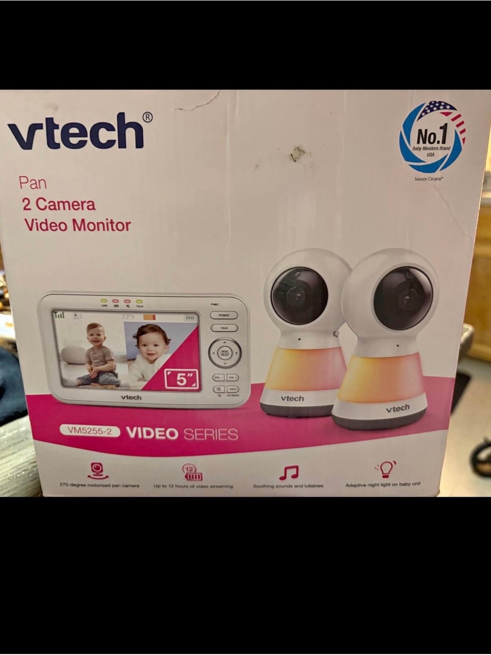 VTech Pan 2-Camera Video Monitor System in White and Pink